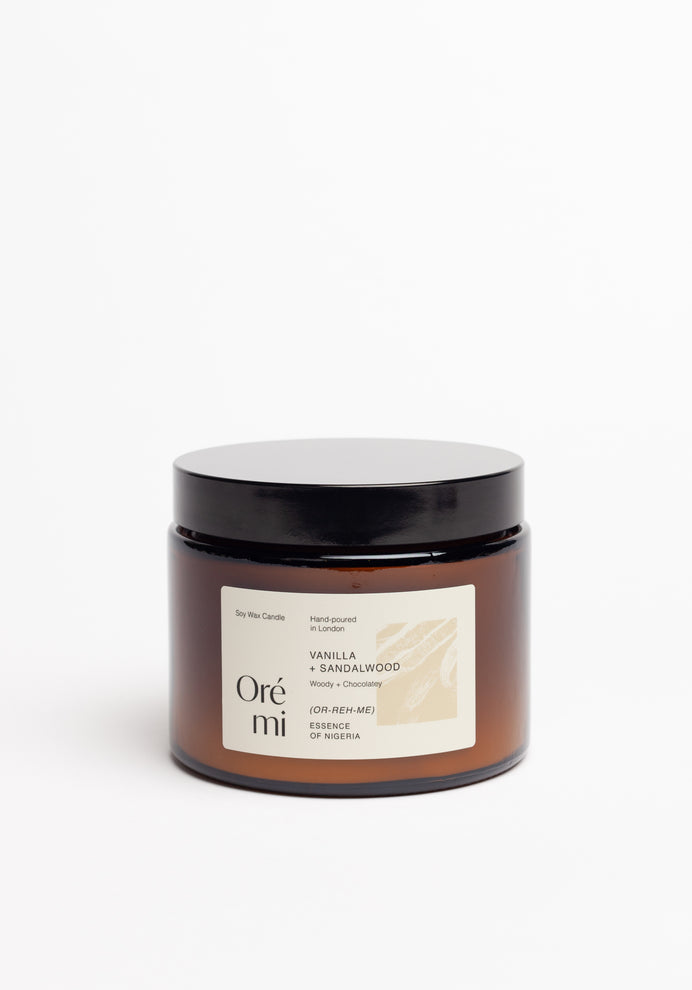 Vanilla Sandalwood African Nigerian Soy Wax Candle Oré mi Ore mi