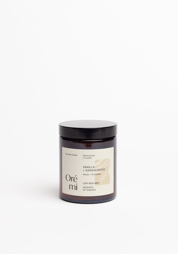 Vanilla Sandalwood African Nigerian Soy Wax Candle Oré mi Ore mi