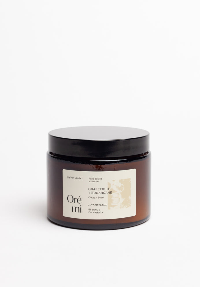 Grapefruit Sugarcane African Nigerian Soy Wax Candle Oré mi Ore mi